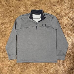 Under Armour Coldgear Quarter Zip Activewear Sweatshirt Gray Medium
